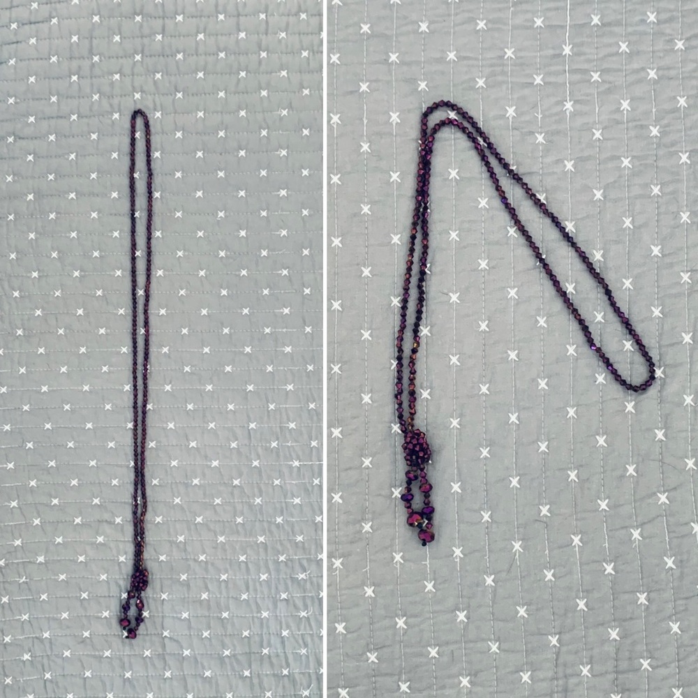 Long Purple Beaded Necklace